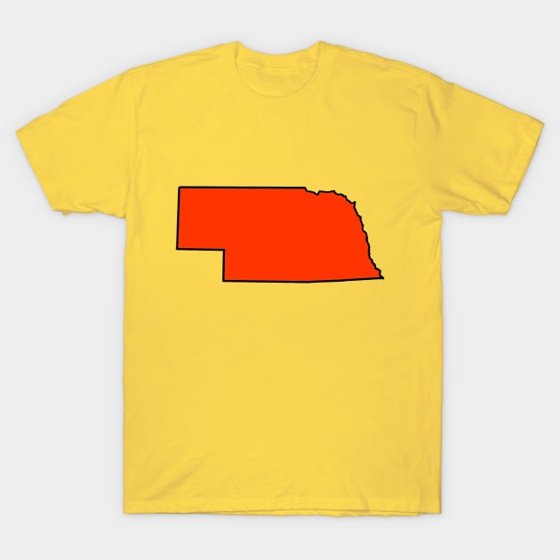 Nebraska - Orange Outline T-Shirt by loudestkitten